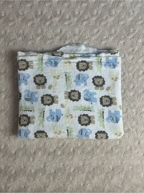 Child of Mine by Carter's Lion Elephant Alligator Baby Receiving Blanket Flannel